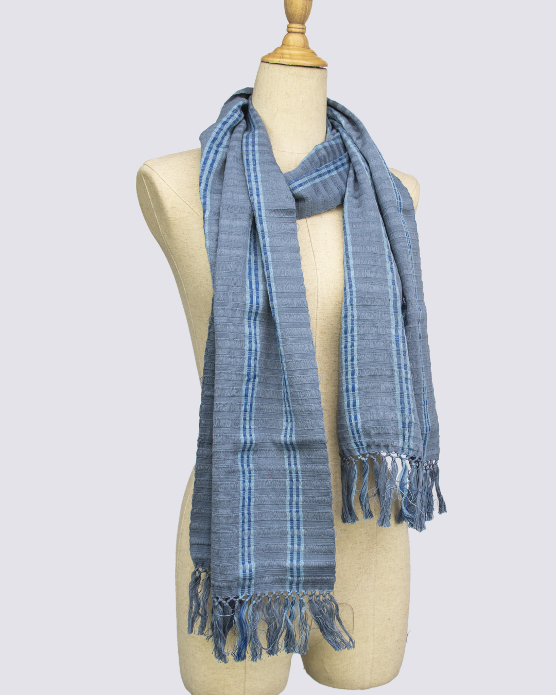 Bufanda de algodón unisex Celeste - Imagen 3