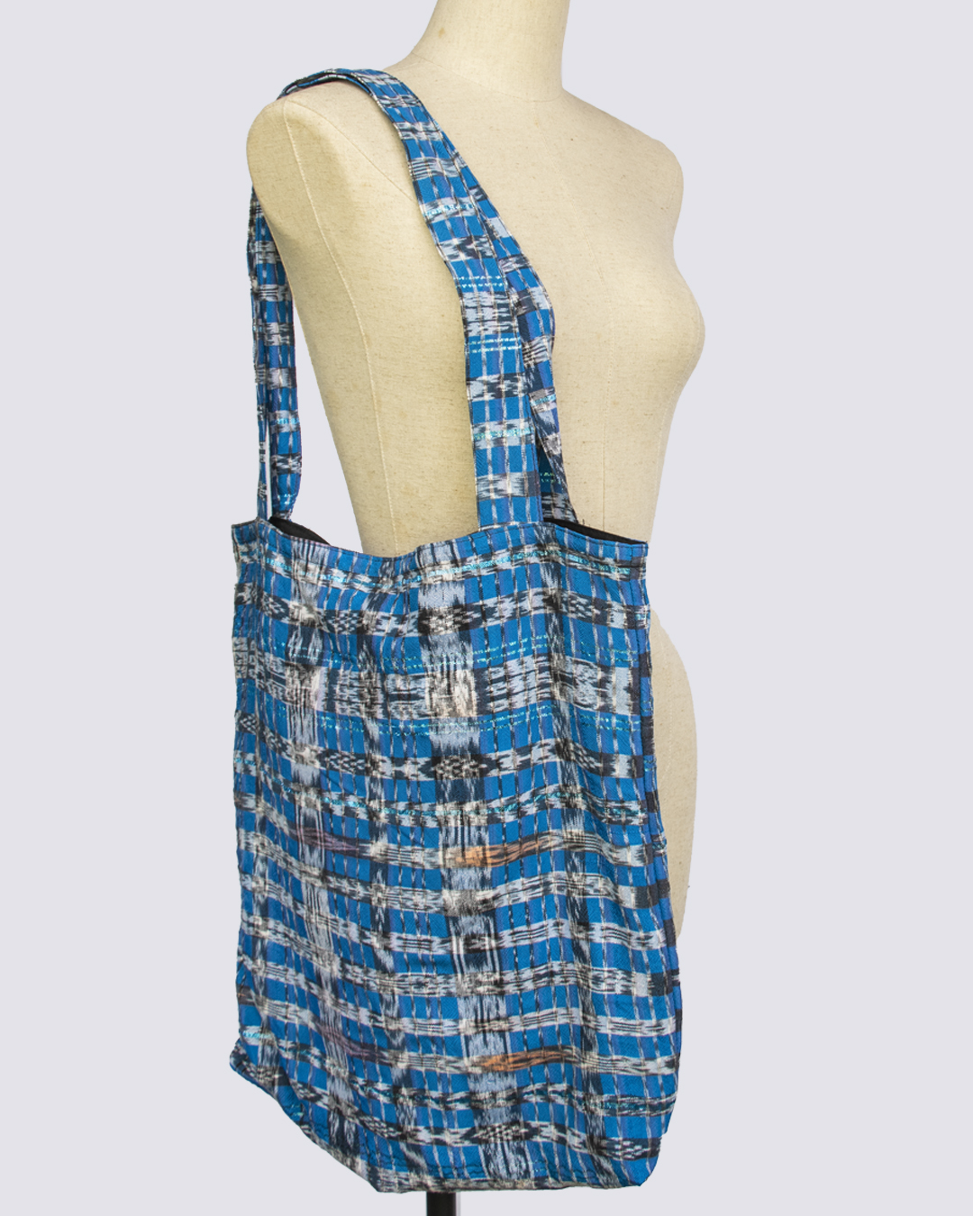 Bolsa de compras compacta ultraligera azul naranja