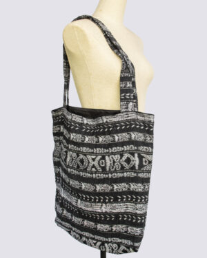 Bolsa de compras compacta ultraligera blanco y negro