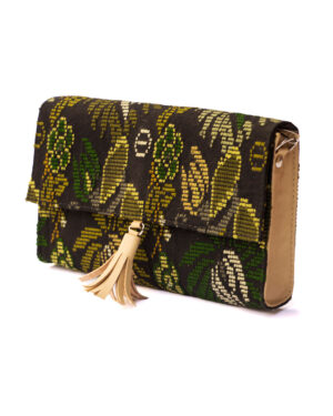 Cartera típica tela y cuero