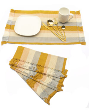 Individuales de mesa mostaza