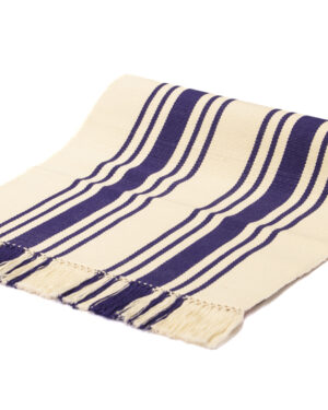 Camino de mesa beige y azul