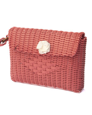 Cartera de mano hilo reciclado color peach