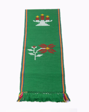 Camino de mesa verde motivo navideño