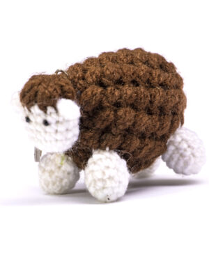 Llavero de lana oveja café